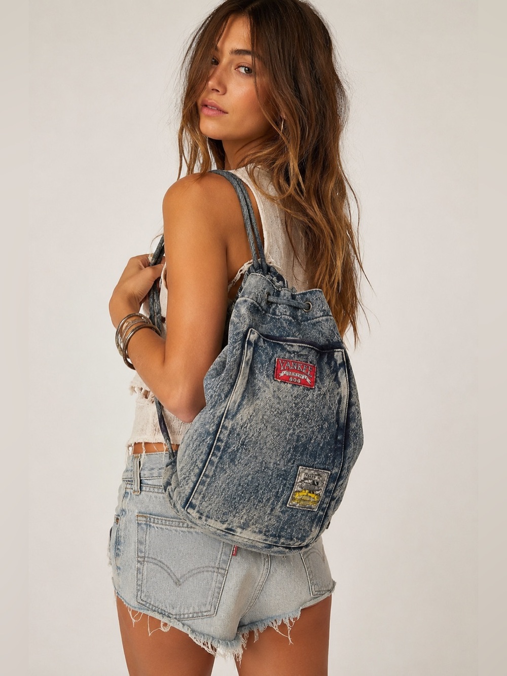 Vintage 90’s Yankee Denim Acid-Wash Slouchy Bucket Bag
